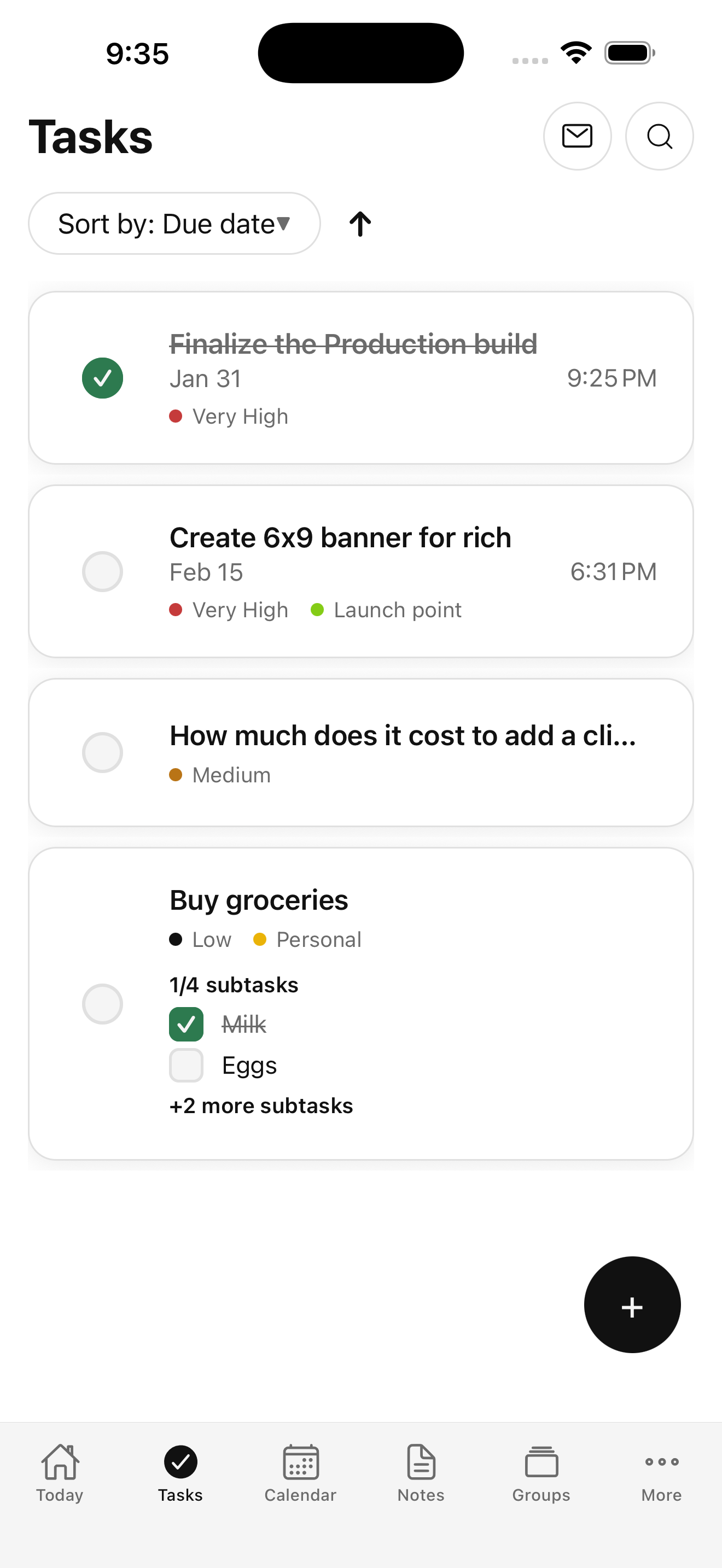 Atlas task page